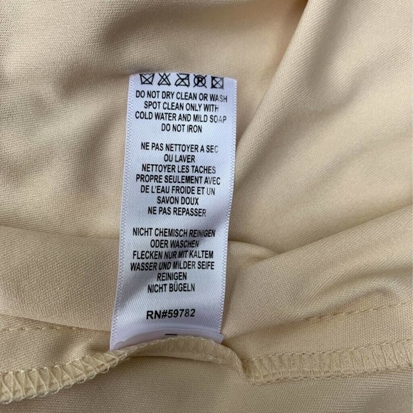 Adrianna Papell Brooklyn Prom Bridesmaid Dress Beige Zipper V Neck Sequins 4 - Picture 10 of 10